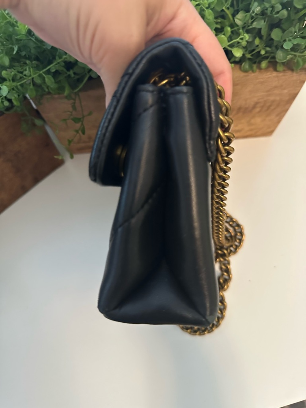 Kurt Geiger London Mini Leather Kensington Bag Brass Eagle Chain - Picture 5 of 16